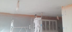 Gips raapwerk plafond woonkamer
